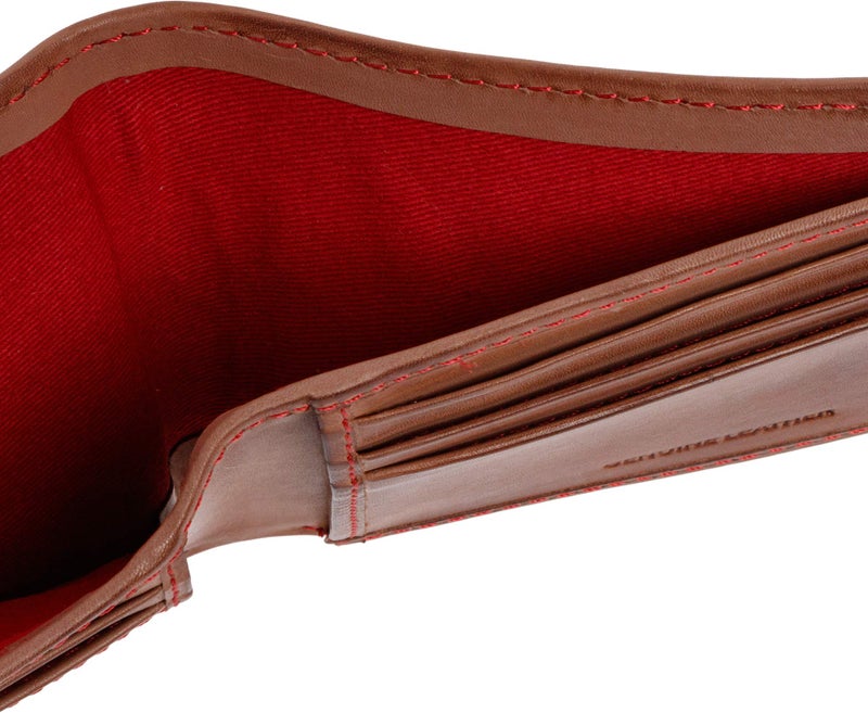 Rawlings Mens Tanned-leather Baseball Stitch Embroidered Wallet - (Dark Brown) - Image 4